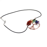 Handknit Agate Chakra Choker Bronze Tree Of Life Necklace