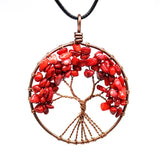Handknit Agate Chakra Choker Bronze Tree Of Life Necklace