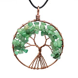 Handknit Agate Chakra Choker Bronze Tree Of Life Necklace