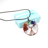 Handknit Agate Chakra Choker Bronze Tree Of Life Necklace