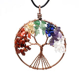Handknit Agate Chakra Choker Bronze Tree Of Life Necklace