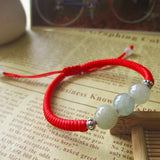 10mm Jade Bracelet Bangle for Women 925 Sterling Silver Red Thread Bracelet