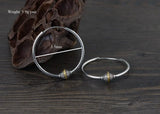 925 Silver Women Hoop Earrings Bohemia Lucky Symbol