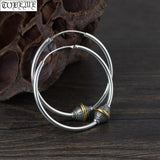 925 Silver Women Hoop Earrings Bohemia Lucky Symbol