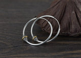 925 Silver Women Hoop Earrings Bohemia Lucky Symbol