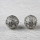 925 Silver Tibetan Babao Symbol Bead Eight Auspicious Symbol Good Luck Beads