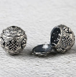 925 Silver Tibetan Babao Symbol Bead Eight Auspicious Symbol Good Luck Beads