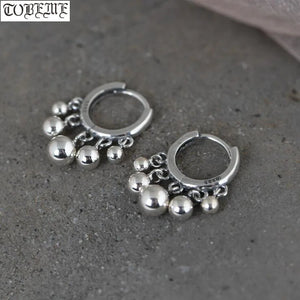 925 Silver Women Earrings Silver Hoop Bohemia Earrings
