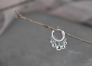 925 Silver Women Earrings Silver Hoop Bohemia Earrings