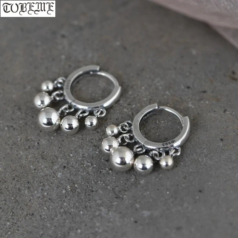 925 Silver Women Earrings Silver Hoop Bohemia Earrings