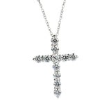 925 Silver Cross Pendant Diamond Cz Necklace for Women