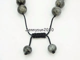 Adjustable Larvikite Labradorite Round Beads Bracelet 5 Strands