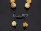 Adjustable Natural Picture Ja-sper Round Beads Bracelet - 5 Strands/Pack