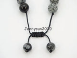 10mm Adjustable Snowflake Stone Beads Bracelet Healing Reiki 5 Strands