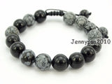 10mm Adjustable Snowflake Stone Beads Bracelet Healing Reiki 5 Strands