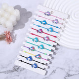 12pcs Butterfly Dolphin Knot Charms Knitted Bracelets Women Elastic Rope Chain