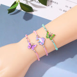 12pcs Butterfly Dolphin Knot Charms Knitted Bracelets Women Elastic Rope Chain