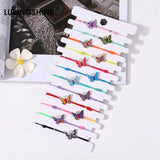12pcs Butterfly Dolphin Knot Charms Knitted Bracelets Women Elastic Rope Chain