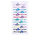 12pcs Butterfly Dolphin Knot Charms Knitted Bracelets Women Elastic Rope Chain