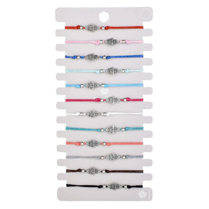 12pcs Cross Knot Charms Bracelet Set Elastic Rope Wristband Jewelry Gift