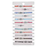12pcs Cross Knot Charms Bracelet Set Elastic Rope Wristband Jewelry Gift