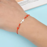12pcs Cross Knot Charms Bracelet Set Elastic Rope Wristband Jewelry Gift