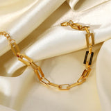 18K Plated Square Link Chain Bracelet for Women
