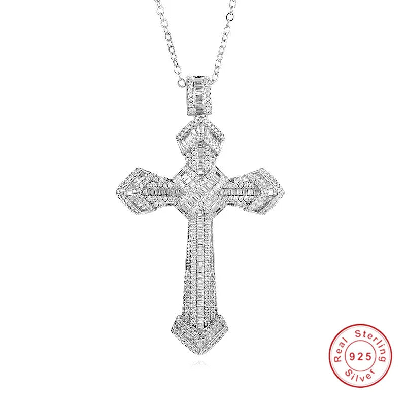 Christianity Cross Diamond Necklace Full Fine Jewelry