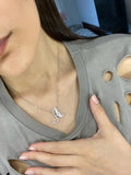 26 Letters Diamond Pendants 925 Sterling Silver Necklace Wedding Bridal Party