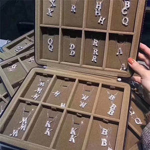 26 Letters Diamond Pendants 925 Silver Wedding Pendant Necklaces Bridal Gift
