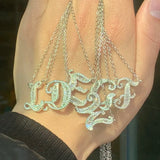 26 Letters Diamond Pendants 925 Sterling Silver Necklace Wedding Bridal Party