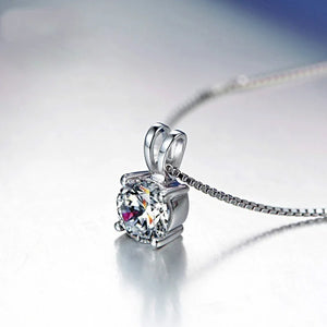 2ct Lab Diamond Pendant 925 Sterling Silver Necklace For Women