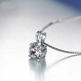 2ct Lab Diamond Pendant 925 Sterling Silver Necklace For Women