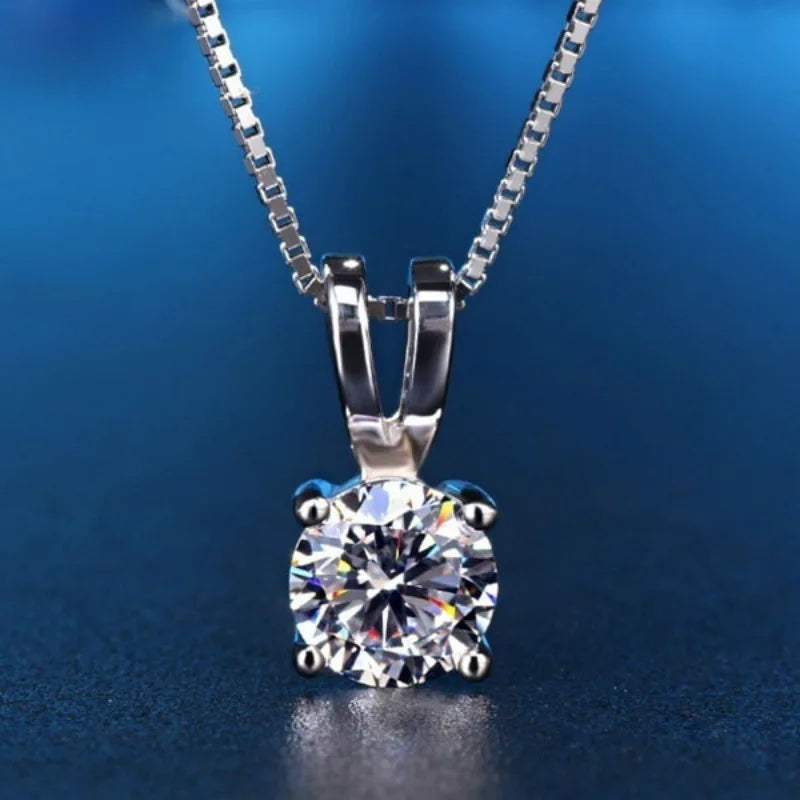 2ct Lab Diamond Pendant 925 Sterling Silver Necklace For Women