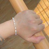 3mm Shell Crystal Bead Bracelet 925 Silver Friendship Yoga Chakra Bracelet