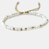 3mm Shell Crystal Bead Bracelet 925 Silver Friendship Yoga Chakra Bracelet