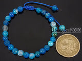 6mm Adjustable Agate Round Beads Bracelet 5 Strands