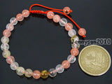 6mm Watermelon Skin Quartz Round Beads Bracelet - 5 Strands/Pack