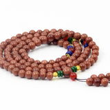 6mm Golden Sandstone 108 Buddha Beads Bracelet for Meditation