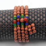 6mm Golden Sandstone 108 Buddha Beads Bracelet for Meditation