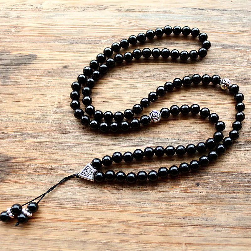 6mm Natural Stone Bead Allah Mohammed Rosary Islamic Muslim Tasbih Charm