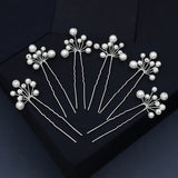 6pcs Pearl Hair Forks Clips Wedding Hairpins Party Hair Jewelry Bride Headpiece