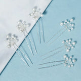 6pcs Pearl Hair Forks Clips Wedding Hairpins Party Hair Jewelry Bride Headpiece