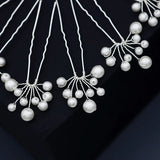 6pcs Pearl Hair Forks Clips Wedding Hairpins Party Hair Jewelry Bride Headpiece