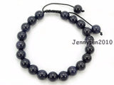 Adjustable Natural Sand Gems Stone Round Beads Bracelet Healing Reiki