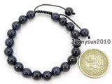 Adjustable Natural Sand Gems Stone Round Beads Bracelet Healing Reiki