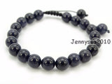 Adjustable Natural Sand Gems Stone Round Beads Bracelet Healing Reiki