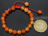 Adjustable Carnelian Round Beads Bracelet Healing Reiki