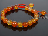 Adjustable Carnelian Round Beads Bracelet Healing Reiki