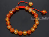 Adjustable Carnelian Round Beads Bracelet Healing Reiki